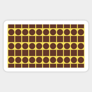 Square and Circle Seamless Pattern - Chocolate Inspired 007#001 Sticker